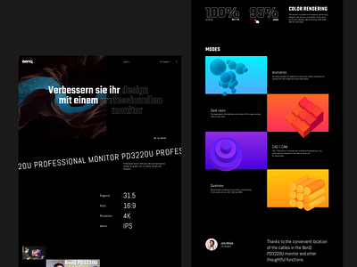 Landing Page Ben Q monitor ben q design landing page minimal monitor typography ui ux web website