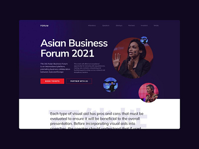 One-page website for a business event asia business design event landing page marketing tilda ui web website