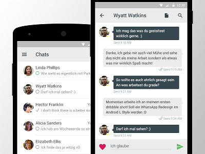 WhatsApp – Material Design – Part Two adroid app material design messaging whatsapp