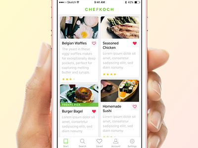 "Chefkoch" Redesign Concept adobe chefkoch concept cooking dinner food ios iphone nature recipe redesign sketch