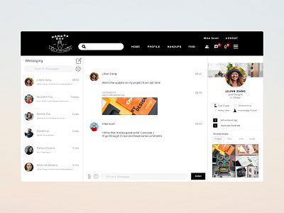 Messaging UI design social social network ui ux web web design