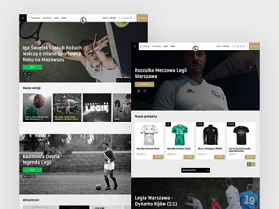 Legia Warsaw Website - Homepage flat football homepage sketch soccer sport ui uiux user experience user inteface website