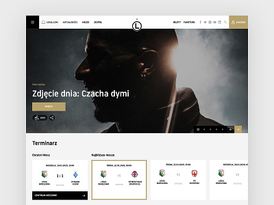 Legia Warsaw Website - Football Homepage football football club home sketch soccer ui uiux user experience user interface webiste