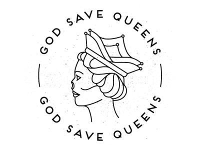 God Save Queens crown god hair queen skull