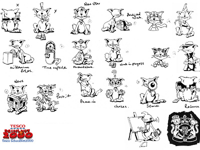 Tesco Schoolnet 2000 Original Sketches character design illustration past portfolio