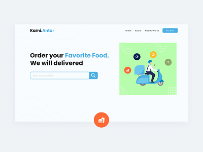 Explorasi  UI Design - Hero Section Food Delivery