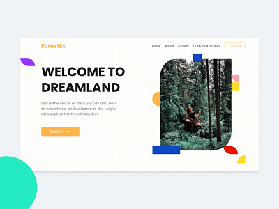 Explore Header Design UI - Outdoor Activities design explore forest header design header exploration homepage landing page outdoor traveling uidesign user experience user interface design userinterface web design