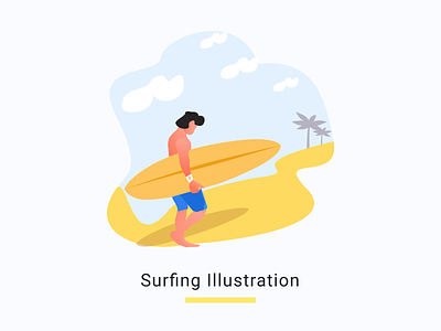 Surfing Illustration dribbble beach board design illustration landing page man person sea sky surf surfin tropical ui water water splash web design
