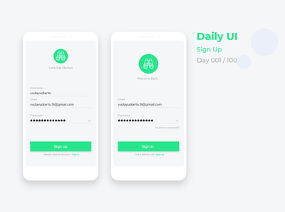 Daily UI #001 - Signup Mobile Apps android app design mobile app mobile app design mobile ui signup ui ux