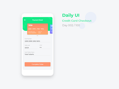 Daily UI #002 - Credit Card Checkout android dailyui design mobile app mobile app design mobile ui ui