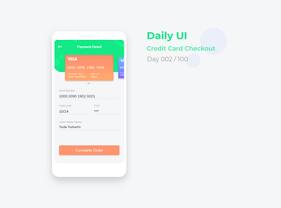 Daily UI #002 - Credit Card Checkout android dailyui design mobile app mobile app design mobile ui ui