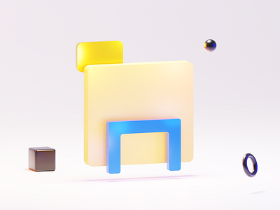 DailyUI 005 - Windows 10 icon app 3d app blender blender 3d blue cycles daily daily ui daily ui 005 dailyui fluent founder icon render ui ui design visualization windows yellow