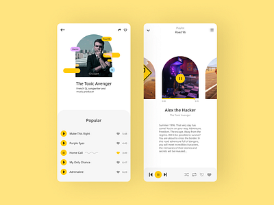 Daily UI 006 — Music app concept about app daily ui dailyui mobile mobile ui music playlist profile profile settings ui user experience user profile ux ux design
