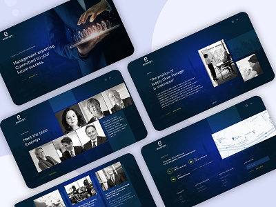 executive management blue business corporate design team typography ui ux website