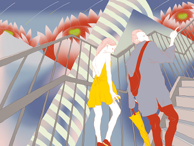 I Dreamed of the Shinjuku Station digital illustration digitalart illustration