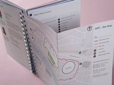 Glasgow 2014 Press Handbook Map editorial handbook layout print publication typography