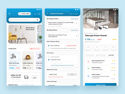 E-commerce App address adobexd android app android app design b2b b2c checkout dashboad detail page ecommerce home login mobile app design product page roboto signup ui ux