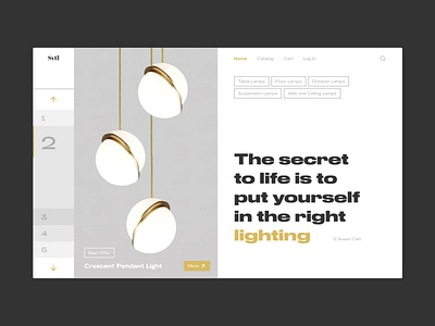 Web Design for Lighting Store app design graphic design grey landing light lighting lump minimal minimalism modern online page shop store ui ux web white