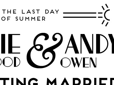 An important invitation frontage typography wedding window treatment jnl