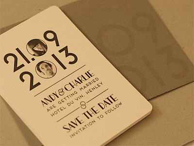 Save The Date frontage typography wedding window treatment jnl