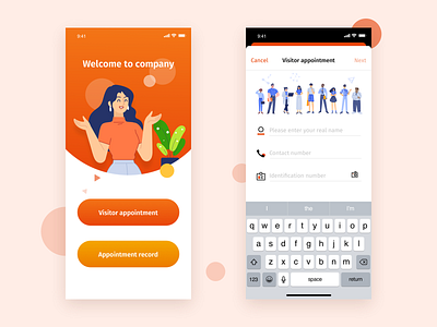Visitor appointment app appointment design ios mobile sketch ui visitor