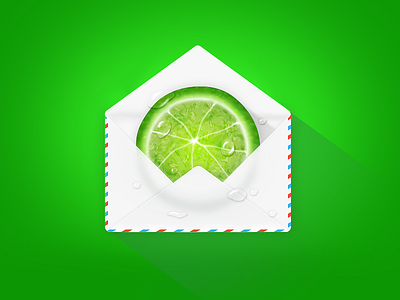 Green Lemon envelope，green green lemon icon