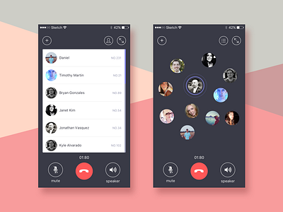 Voice Conferencing app conferencing design ios sketch ui voice