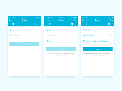 Setting app flat ios personal setting settings sketch ui