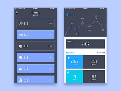 Sport App app flat health ios sketch sport ui