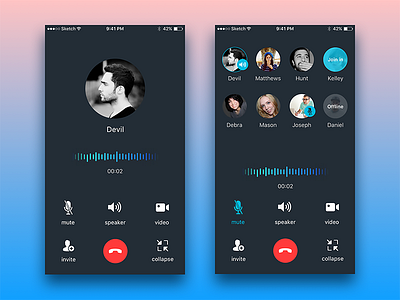 Voice Interface design flat interface ios sketch ui video voice