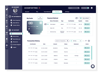 Payment history graphic design ui ux