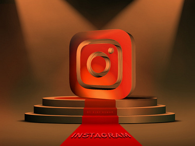 Instagram 3D Logo 3d branding graphic design logo