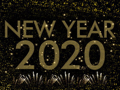 New year 2020 gold design art photoshop texture typography