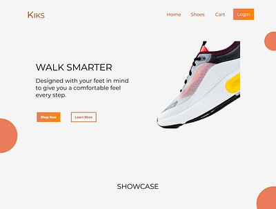 Landing Page for a Footwear company design ui web