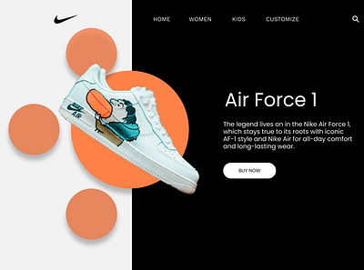 Nike Product Prototype page. animation design ui web