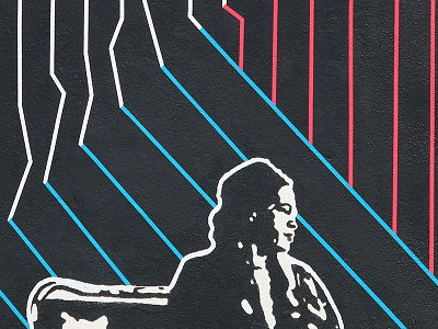 Black Liberation Mural - Detail 1 black liberation lines mural paint rosa parks