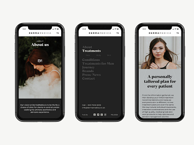 DermaMedica — UI Project aesthetics branding cosmetics design web