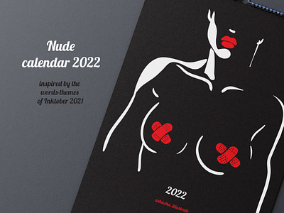 Nude calendar 2022 design illustration vector
