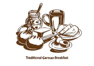 Traditional German breakfast