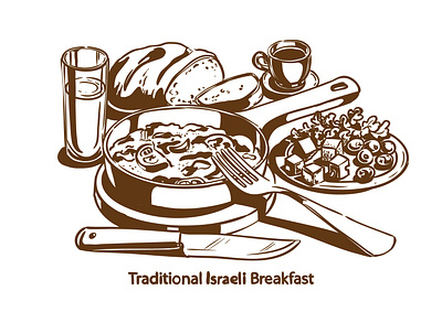 Traditional Israeli breakfast