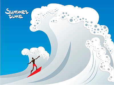 Summer wawe design illustration surf vector wawe
