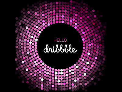 Hello Dribbble circle design dribbble hello light pink spark