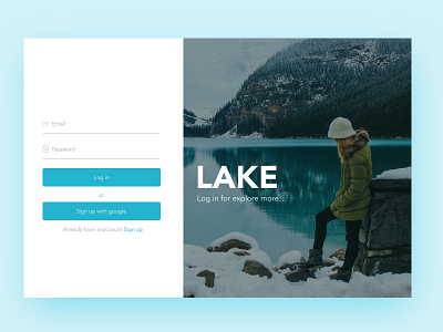 Log in Page - UI girl green lake lakers login login form love more nature sketch valley vector