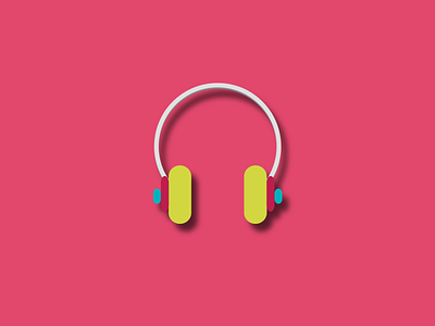 Headphones - ilustration! art dribbbe headphones heart hello illustrator love music pink vector vector illustration