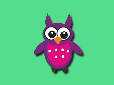 Owl - illustration! black dribbble green illustrator nightowl orange outline owl owlvector pink purple