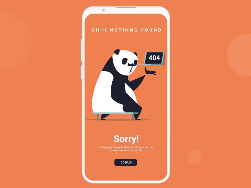 GIF- 404 Error Mobile Screen - UI Design 404 404 error animation dribbble error gif mobile panda screen