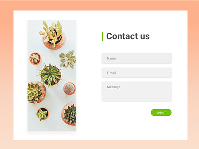 Contact Us Form - UI contact us eco form greenery ui