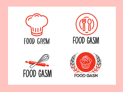 Food Gasm logo dribbble food foodlove gasm logo red