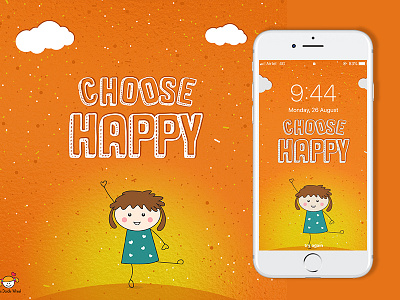 Wallpaper-illustration choosehappy colors happy illustration iphone orange vector wallapper