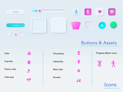 Cake App Icons icon illustration neumorphism ui ui ux vector
